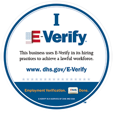 This business uses E-Verify in its hiring process to achieve a lawful workforce